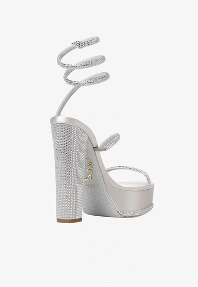 René Caovilla Crystal-embellished Platform Sandals In Gray