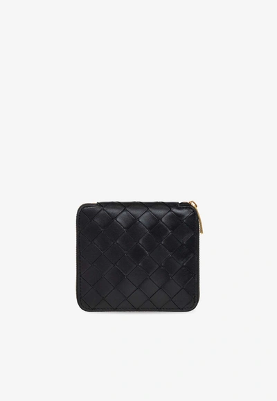 Bottega Veneta Compact Zip Around Wallet In Black