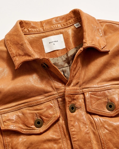 Billy Reid Washed Leather Tupelo Trucker In Saddle