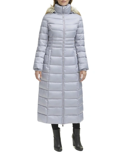 Shop Kenneth Cole Maxi Coat In Grey
