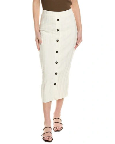 Shop Stateside Box Pleat Midi Skirt In White