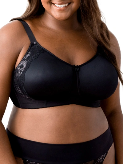 Shop Elila Women's Raya Smooth Lace Spacer Wire-free Bra In Black