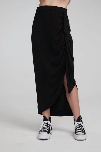 Shop Chaser Lindsay Midi Skirt In Shadow Black