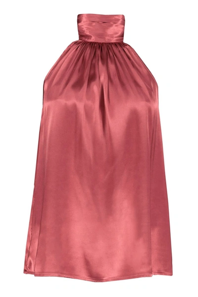 Shop Bishop + Young Esme Tie Neck Halter Top In Rose Metallic In Pink