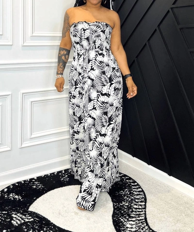 Shop Timing Blooming Beauty Maxi Dress In Black/white