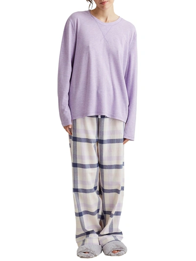 Shop Papinelle Women's Organic Cotton Knit Pajama Set In Blue