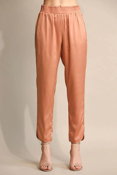 Shop Gigio Straight Leg Satin Pants In Rose Clay In Pink