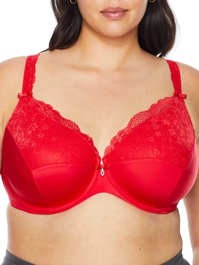 Shop Curvy Couture Women's Tulip Lace Bra In Red