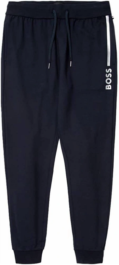 Shop Hugo Boss Men's - Lined Logo Cuff Sweatpants In Admiral Blue In Black