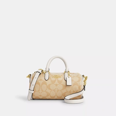 Shop Coach Outlet Lacey Crossbody In Signature Canvas In Beige