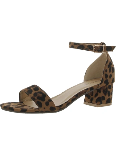 Shop Crepuscolo Womens Animal Print Ankle Strap Heels In Brown