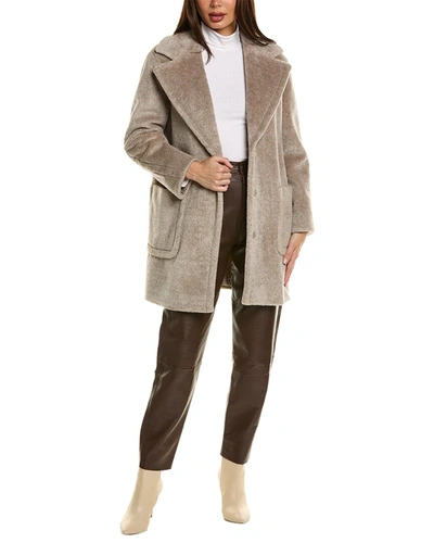 Shop Cinzia Rocca Icons Short Wool-blend Coat In Beige