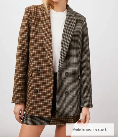 Shop Rails Cody Blazer In Mixed Mini Check In Brown