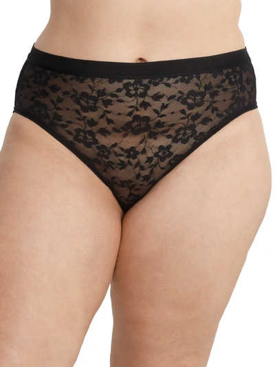 Shop Curvy Couture Women's Lace High-cut Brief In Brown