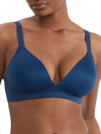 Shop Bali Women's Comfort Revolution Soft Touch Perfect Wire-free Bra In Blue