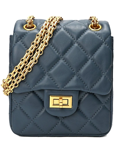 Shop Tiffany & Fred Paris Quilted Leather Crossbody In Blue