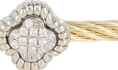 Meshmerise Two-tone Wire Cz Station Bracelet In Yellow