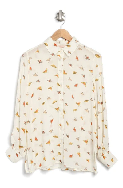 Shop Philosophy Republic Clothing Moth Print Button-down Blouse In Multi Monarch All-over