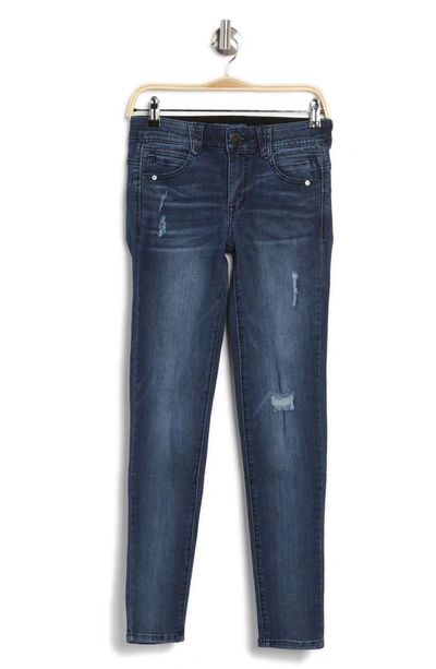 Shop Democracy 'ab'solution Distressed Skinny Leg Jeans In Blue