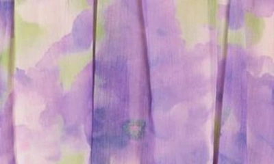 Shop Lush Tie Shoulder Chiffon Maxi Dress In Purple Ivory