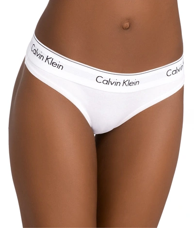 Shop Calvin Klein Women's Modern Cotton Thong In White