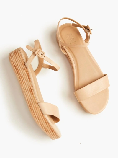 Shop Able Larissa Platform Sandal In Vachetta In Beige
