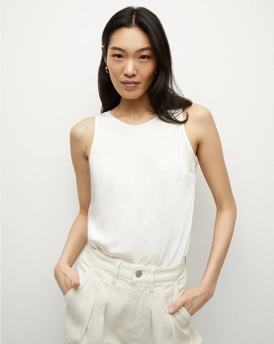 Shop Veronica Beard Sabrina Crepe Tank In Off-white