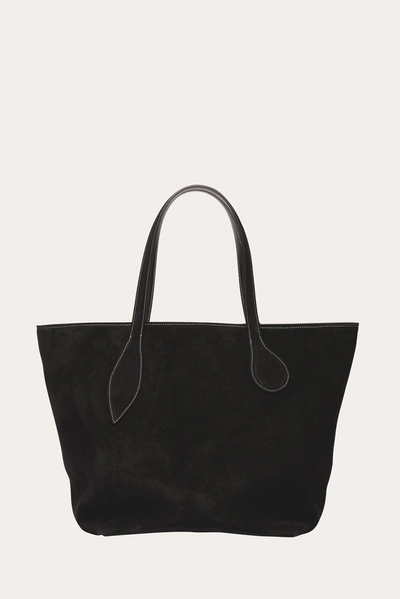 Shop Little Liffner Sprout Tote Black Suede