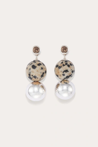 Shop Little Liffner Marble & Sphere Earrings Silver