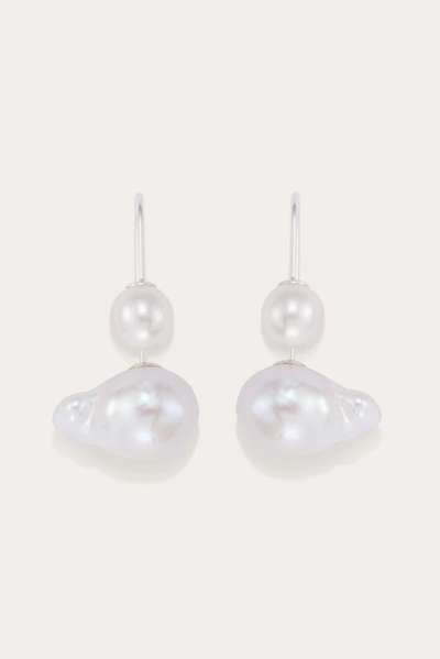 Shop Little Liffner Cloud Pearl Earrings Silver