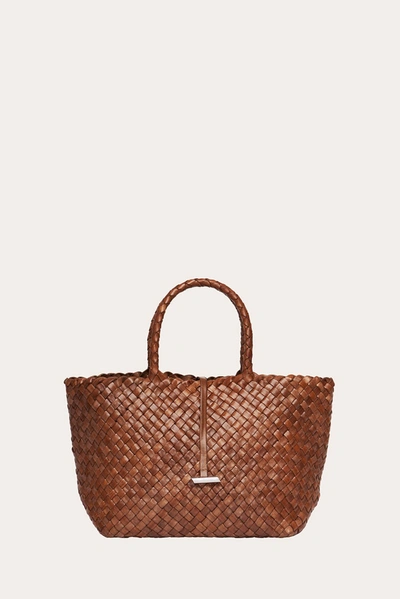 Shop Little Liffner Midi Leather Basket Light Brown