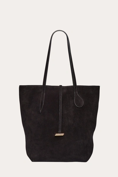 Shop Little Liffner Tall Sprout Tote Black Suede