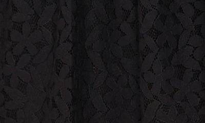 Shop Cece Puff Sleeve Babydoll Lace Minidress In Rich Black