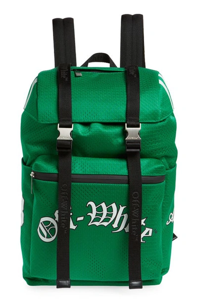 Shop Off-white Outdoor Hike Baseball Logo Mesh Backpack In Green White