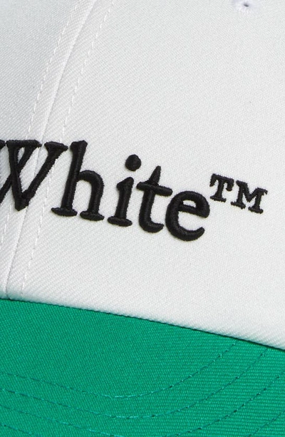 Shop Off-white Bookish Logo Baseball Cap In White Kelly