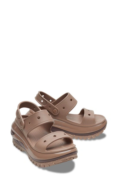 Shop Crocs Classic Mega Crush Water Resistant Platform Sandal In Latte