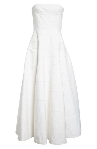 Shop Altuzarra Connie Tiered Cotton Fit & Flare Dress In Natural White