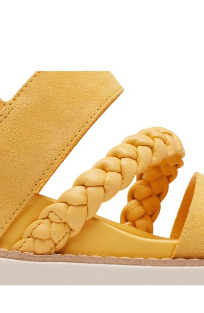 Shop Sorel Joanie Iv Slingback Platform Wedge Sandal In Yellow Ray/ Honey White