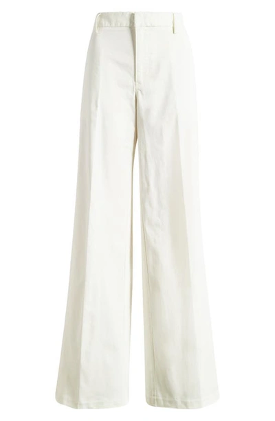 Shop Good American Good Skate Cotton Stretch Twill Pants In Cloud White001