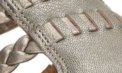 Shop Lucky Brand Biretta Gladiator Sandal In Pewter