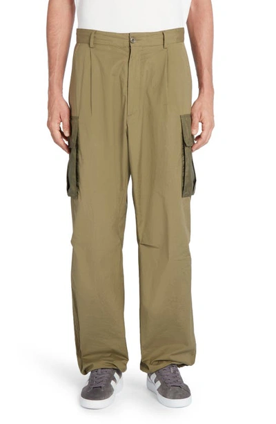 Shop Moncler Stretch Poplin Cargo Pants In Olive