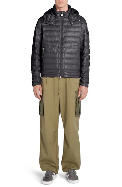 Shop Moncler Stretch Poplin Cargo Pants In Olive