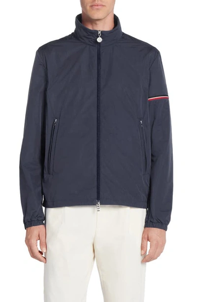 Shop Moncler Ruinette Accent Sleeve Jacket In Navy