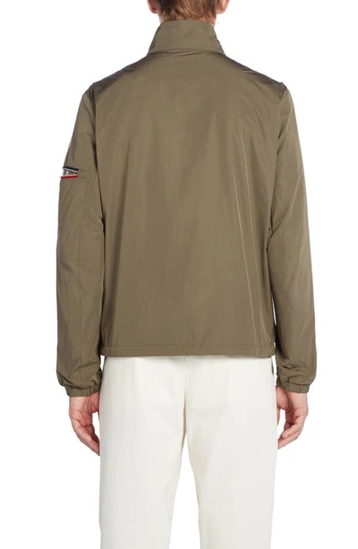 Shop Moncler Ruinette Accent Sleeve Jacket In Olive