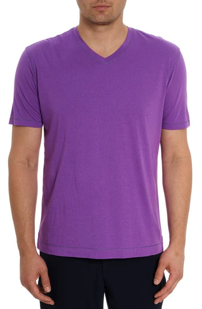 Shop Robert Graham Eastwood 2 V-neck T-shirt In Grape