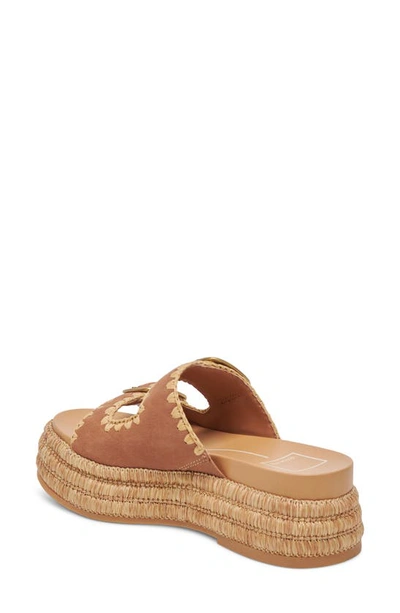 Shop Dolce Vita Wanika Jute Platform Slide Sandal In Brown Nubuck