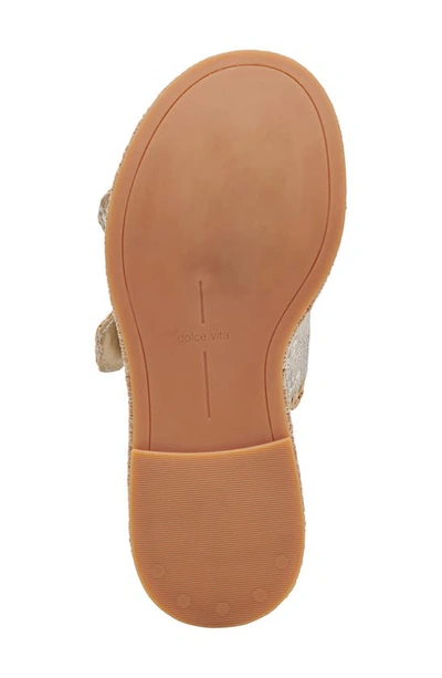 Shop Dolce Vita Wanika Jute Platform Slide Sandal In Platnium Crackled Leather