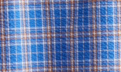 Shop Martine Rose Plaid Cotton Seersucker Convertible Shirt In Blue Check
