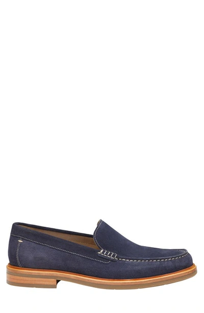 Shop Johnston & Murphy Lyles Suede Loafer In Navy Suede