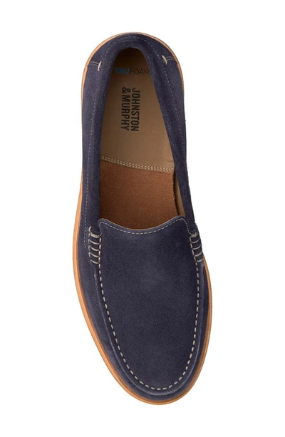 Shop Johnston & Murphy Lyles Suede Loafer In Navy Suede